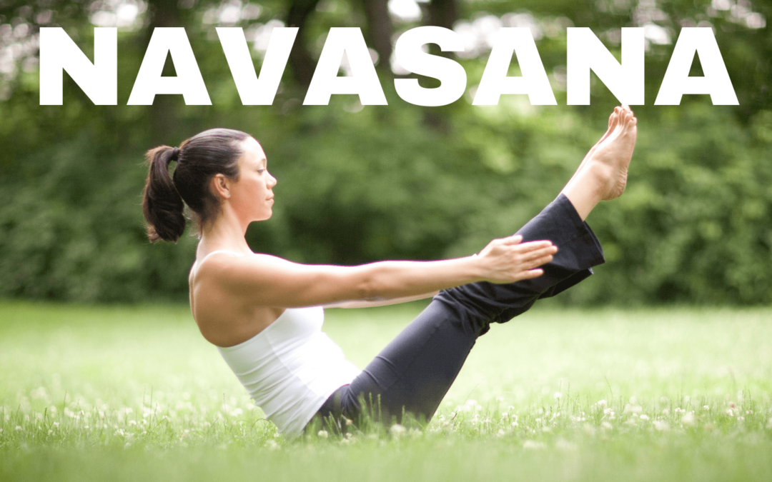 Ashtanga Yoga Level 2 authorized teacher Krista Shirley in Navasana pose from the Ashtanga Yoga Primary Series in Central Park, New York.